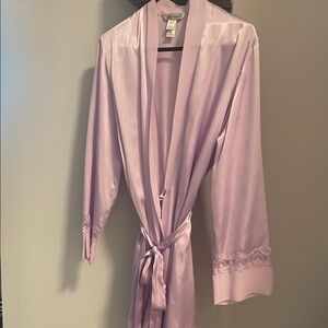 Delicates Light Purple Satin Robe 100%polyester